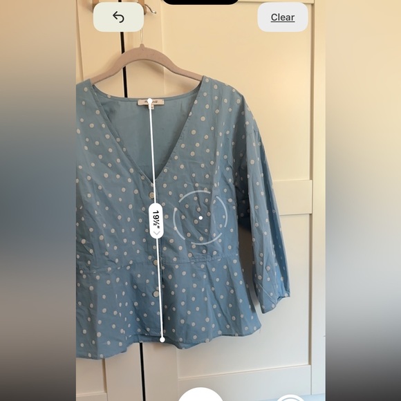 Madewell Florentine peplum top in ink spot dots blue blouse top size 6 - Picture 8 of 8